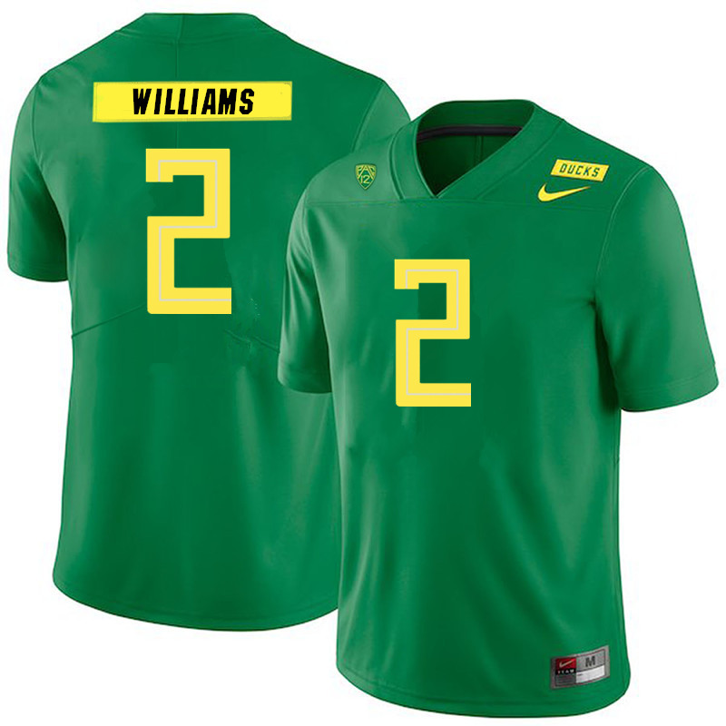 Men #2 Devon Williams Oregon Ducks College Football Jerseys Sale-Green - Click Image to Close